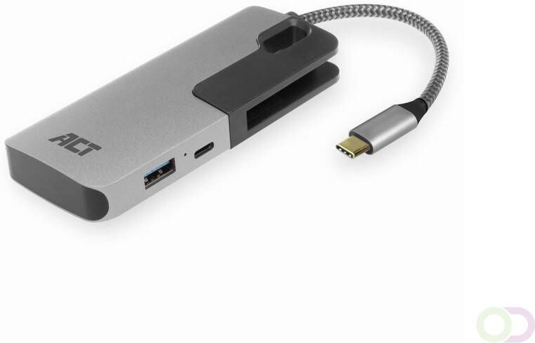 ACT AC7052 USB-C Hub 3 port met cardreader en PD pass through (AC7052)