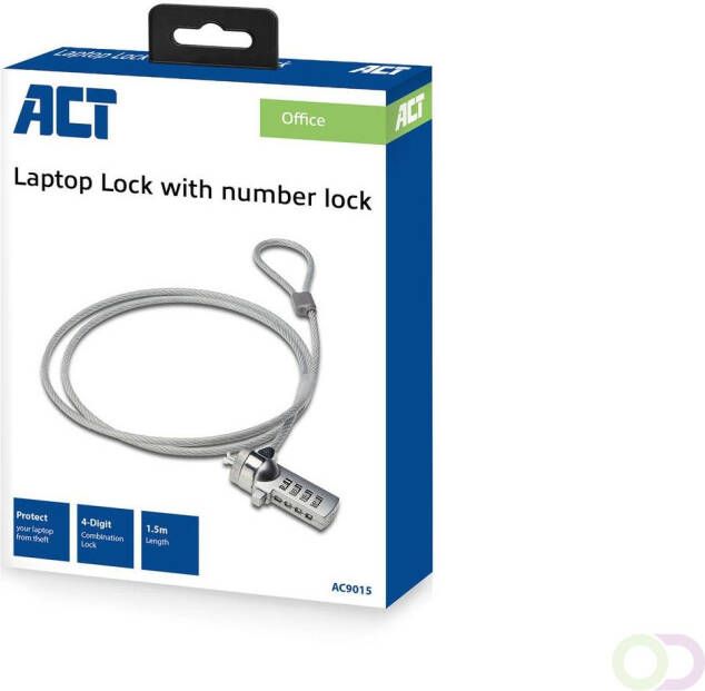 ACT AC9015 kabelslot Zilver 1 5 m (AC9015)