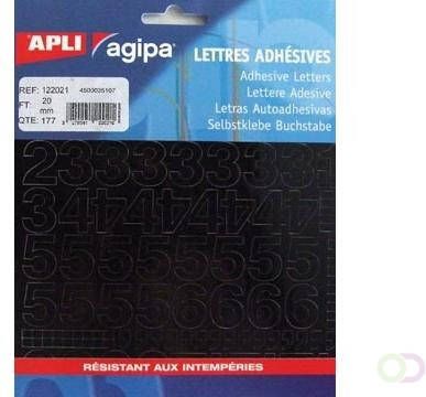 Agipa etiketten cijfers en letters letterhoogte 20 mm 177 cijfers