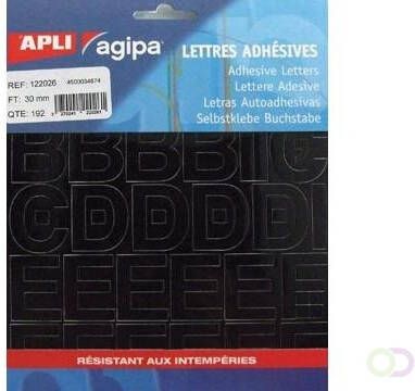 Agipa etiketten cijfers en letters letterhoogte 30 mm 192 letters