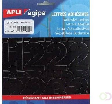 Agipa etiketten cijfers en letters letterhoogte 47 mm 286 cijfers