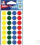 Agipa ronde etiketten in etui diameter 15 mm geassorteerde kleuren 140 stuks 28 per blad - Thumbnail 1