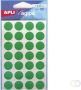 Agipa ronde etiketten in etui diameter 15 mm groen 168 stuks 28 per blad - Thumbnail 1