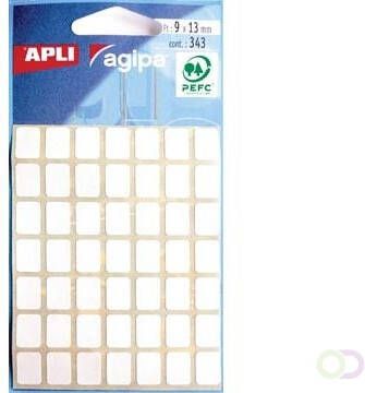 Agipa witte etiketten in etui ft 9 x 13 mm(b x h ) 343 stuks 49 per blad