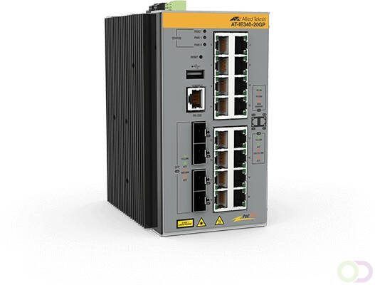 Allied Telesis AT-IE340-20GP-80 Managed L3 Gigabit Ethernet (10 100 1000) Power over Ethernet (PoE) Grijs (990-006294-80)