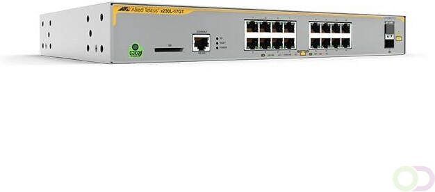 Allied Telesis 16-port 10 100 1000T ports and 1 x 100 1000X SFP ports L3 switch 1 Fixed AC power supply EU Power Cord
