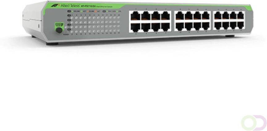Allied Telesis 24-port 10 100TX unmanaged switch with internal PSU EU Power Cord