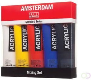 Amsterdam acrylverf tube van 120 ml doos met 5 tubes in niet-primaire kleuren