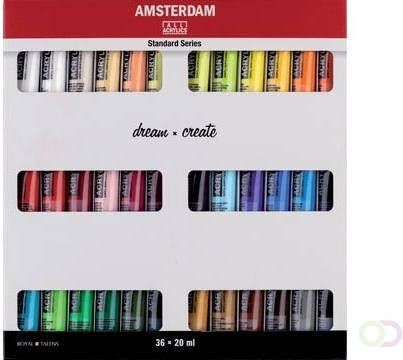 Amsterdam acrylverf tube van 20 ml doos van 36 stuks in geassorteerde kleuren