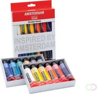 Amsterdam acrylverf tube van 20 ml etui van 12 stuks in geassorteerde kleuren