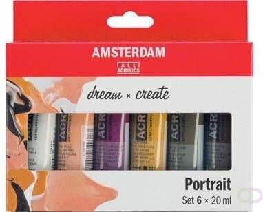 Amsterdam acrylverf tube van 20 ml etui van 6 stuks portret