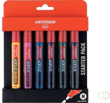 Amsterdam marker Acrylic Marker Starter kartonnen etui van 6 kleuren