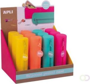 Apli display ronde fluo siliconen pennenzak