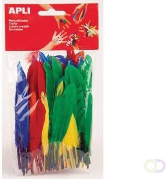 Apli ganzenveren blister met 100 stuks in geassorteerde kleuren