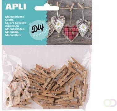 Apli houten mini wasknijpers blister met 45 stuks