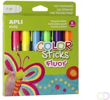Apli Kids color sticks fluor blister met 6 stuks