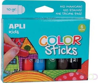 Apli Kids plakkaatverf Color sticks blister met 6 stuks