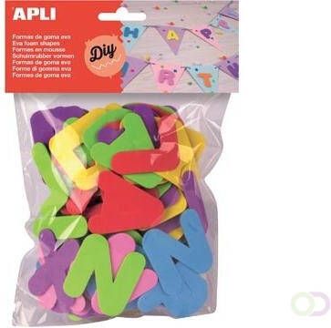 Apli Kids schuimrubber letters blister met 104 stuks in geassorteerde kleuren