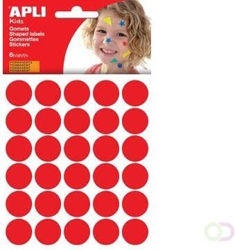Apli Kids stickers cirkel diameter 20 mm blister met 180 stuks rood