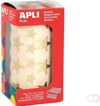 Apli Kids stickers op rol ster 2360 stuks metallic goud