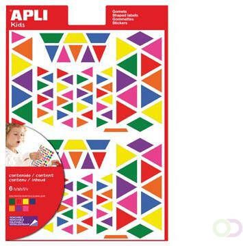 Apli Kids verwijderbare stickers driehoek blister met 720 stuks in geassorteerde kleuren en groottes