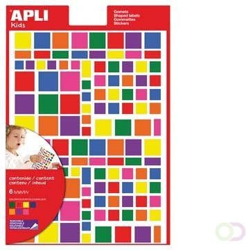 Apli Kids verwijderbare stickers vierkant blister met 756 stuks in geassorteerde kleuren en groottes