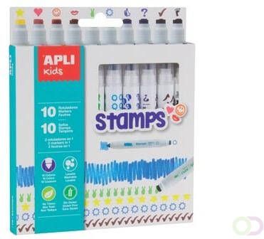 Apli Kids viltstift Stamps blister met 10 stuks