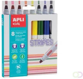 Apli Kids viltstift Stripes blister met 8 stuks