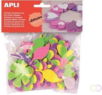 Apli Kids zelfklevende glitter bloemen blister met 48 stuks
