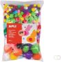 Apli pompons zakje met 500 stuks in geassorteerde kleuren - Thumbnail 1
