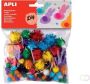 Apli pompons zakje met 78 stuks in geassorteerde glitter kleuren - Thumbnail 2