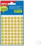 Apli ronde etiketten in etui diameter 10 mm geel 315 stuks 63 per blad (2051) - Thumbnail 2