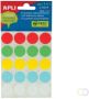 Apli ronde etiketten in etui diameter 19 mm geassorteerde kleuren 100 stuks 20 per blad (7109) - Thumbnail 2