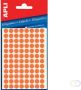 Apli ronde etiketten in etui diameter 8 mm fluo oranje 288 stuks 96 per blad(2080 ) - Thumbnail 1