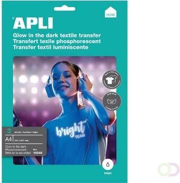Apli T-shirt Transfer Paper voor fluorescerend effect pak met 3 vellen