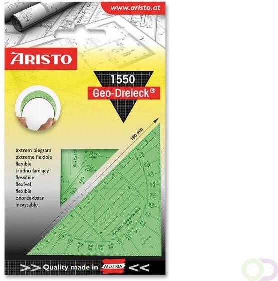 Aristo geodriehoek 14 cm flexibel groen