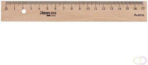 Aristo liniaal 17cm hout met metaalinleg