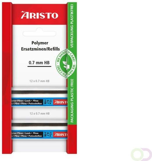 Aristo potloodstiftjes HI Polymer HB 0 7 mm blister 2x koker a 12 stuks