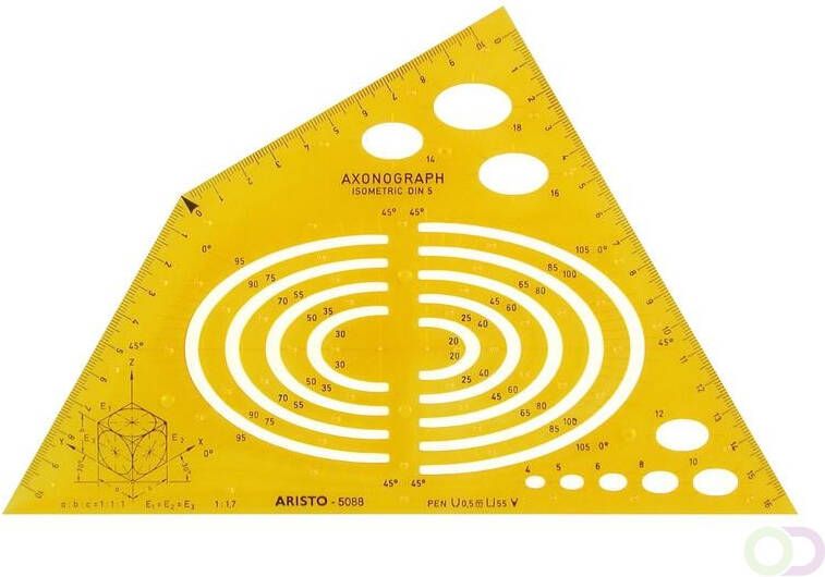 Aristo Tekensjabloon axonograph Standargraph Isometric 240x135x1 2mm