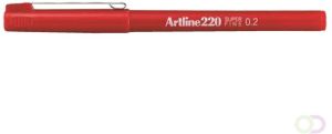 Artline Fineliner 220 rond 0.2mm rood