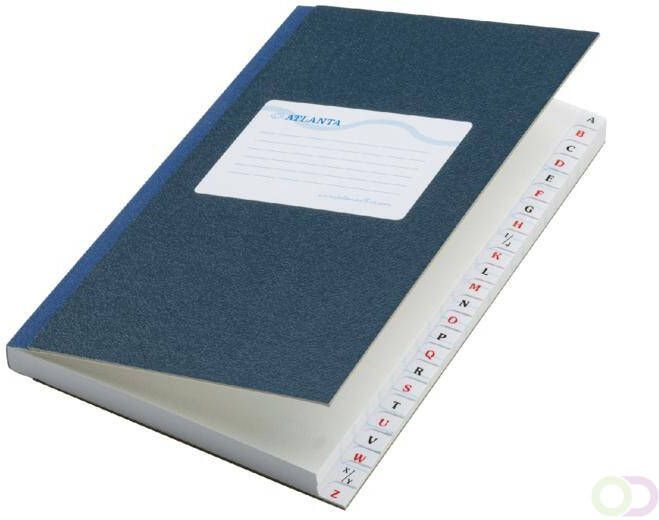 Atlanta Notitieboek octavo 2182204600 met alfabet blauw