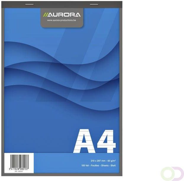 Aurora Schrijfblok A4 lijn 200 pagina's 60gr assorti