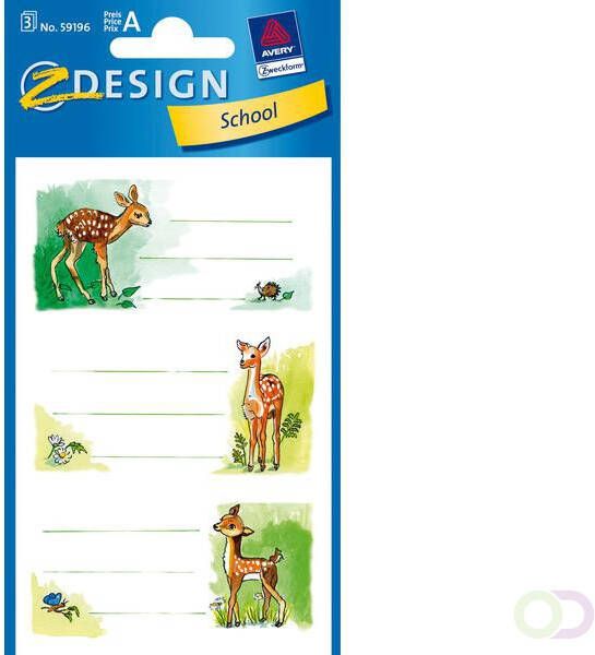 AVERY Boeketiket Z-design School pakje a 3 vel bambi