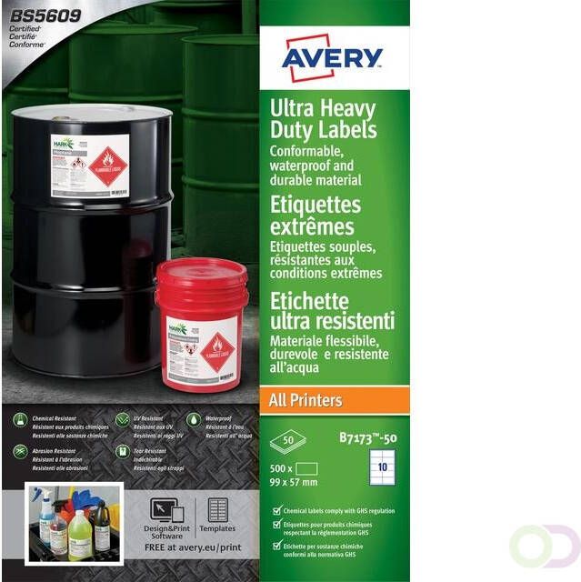 AVERY Etiket B7173-50 99x57mm polyethyleen wit 500stuks