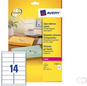AVERY Etiket L7563-25 99.1x38.1mm transparant 350stuks