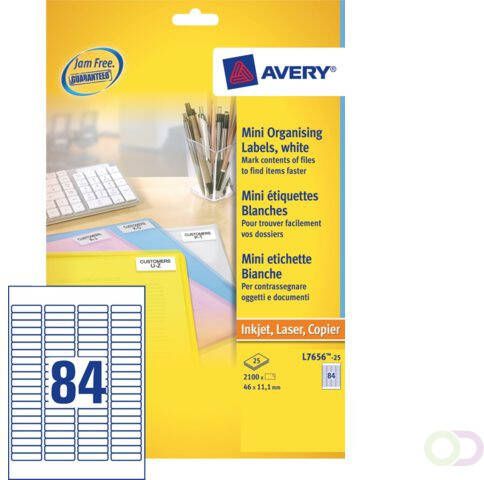 AVERY Etiket L7656-25 46x11.1mm wit 2100stuks