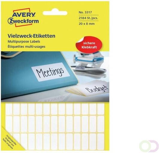 AVERY Handbeschrijfbare etiketten 20 x 8 mm wit 3317