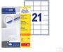 AVERY Universele etiketten 70 x 41 mm wit Inkjetprinter Laserprinter Kopieerapparaat permanent klevend 3481 - Thumbnail 3