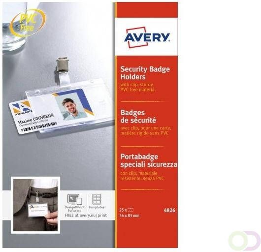 AVERY Veiligheidspashouders met clip 54 x 85 mm 4826