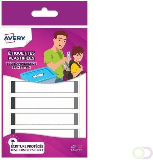 Avery Family gelamineerde etiketten ft 8 5 x 1 7 cm grijs ophangbare etui met 24 etiketten